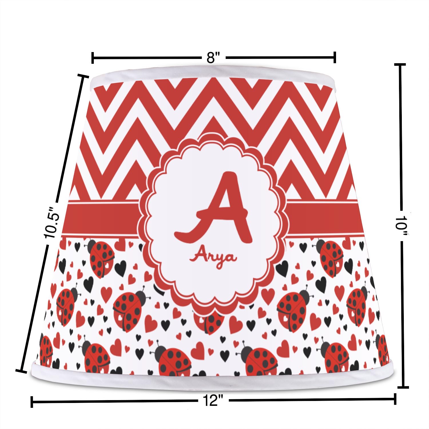 YouCustomizeIt Personalized Ladybugs & Chevron Empire Lamp Shade