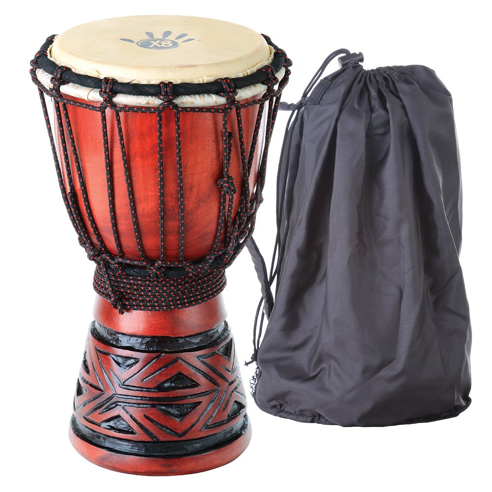 X8 DrumsCeltic Labyrinth Djembe Drum with Tote Bag, Extra Small
