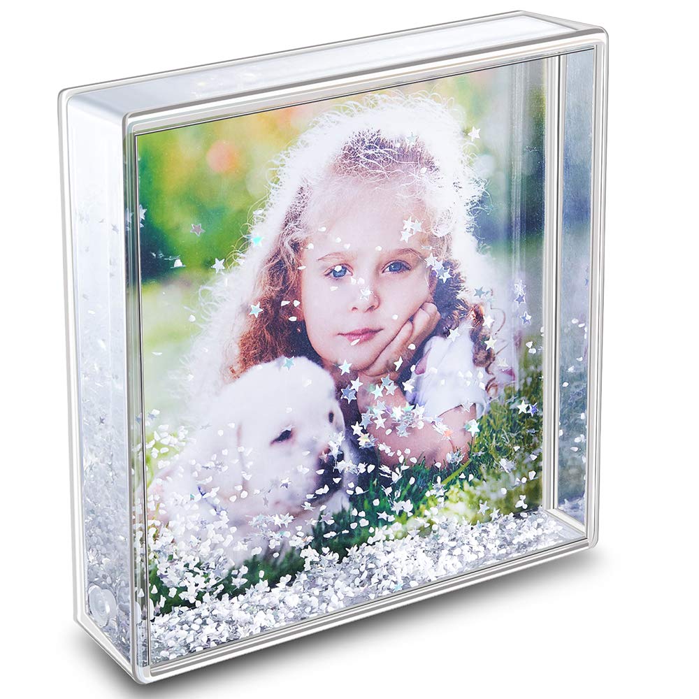Buy zgrmzql Black Gift Box Acrylic Liquid Glitter Photo Frame Photo