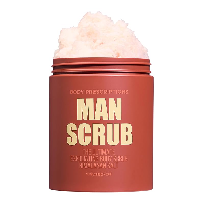 Esfoliante corporal masculino Body Prescriptions com sal do Himalaia, pote com tampa rosqueável, 596 mL