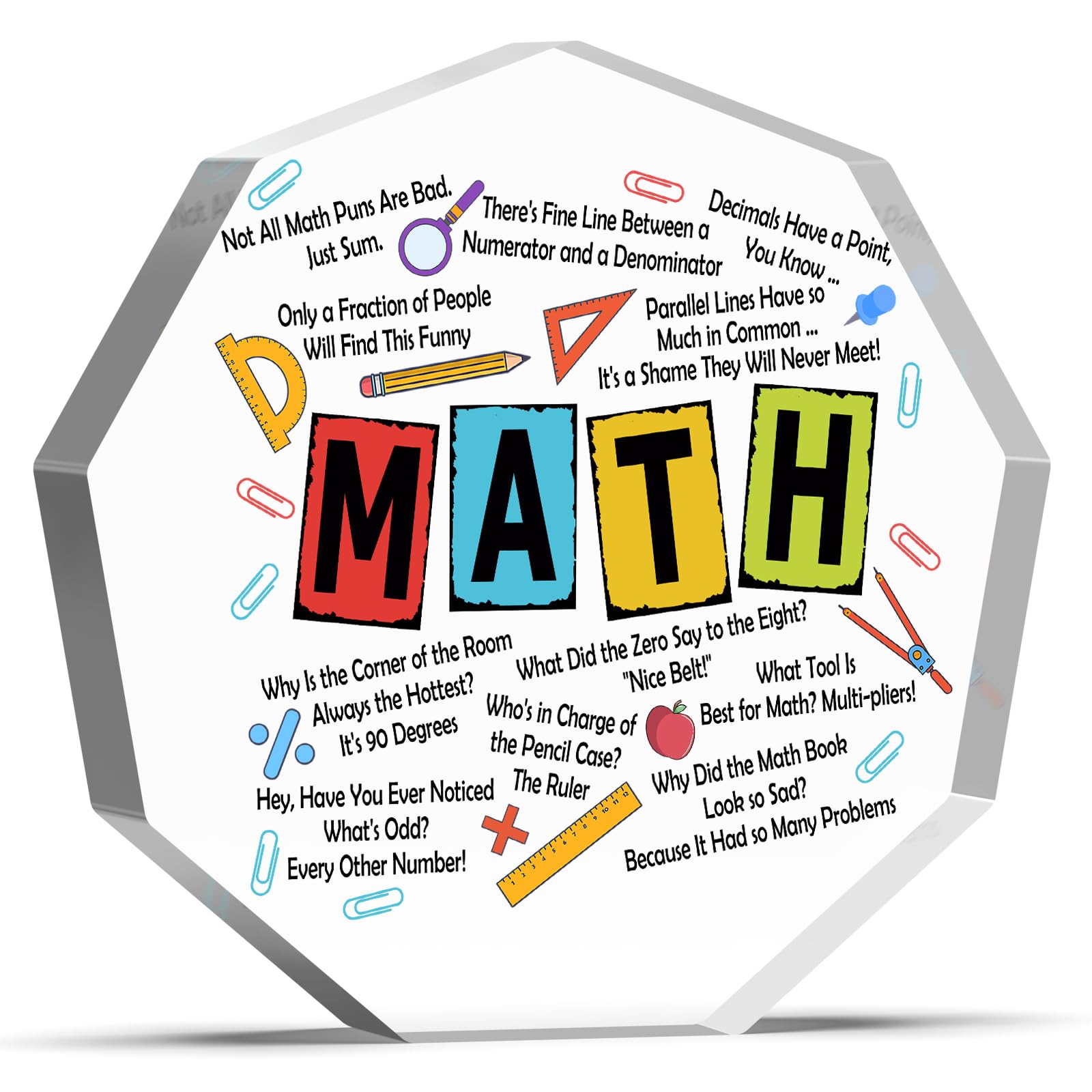 Funny Math Teacher Appreciation Gifts Math Lovers Acrylic Sign Office Decor Maths Teacher Gifts for Women Men Back to School Teachers Gift Office Desk Sign for Maths Teachers Tutors Educators
