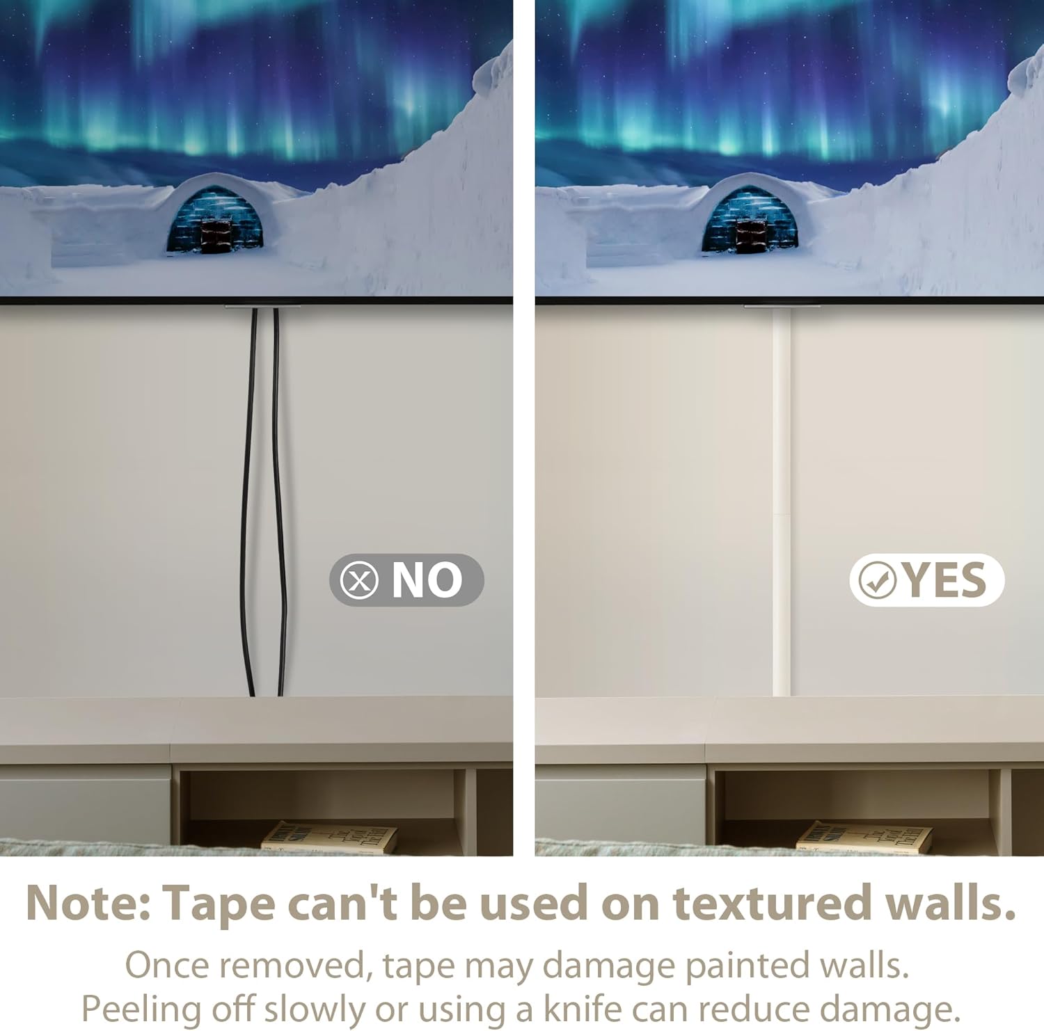 ZhiYo Cord Covers For Wires On Wall, 39in(3 X L13in) Cable