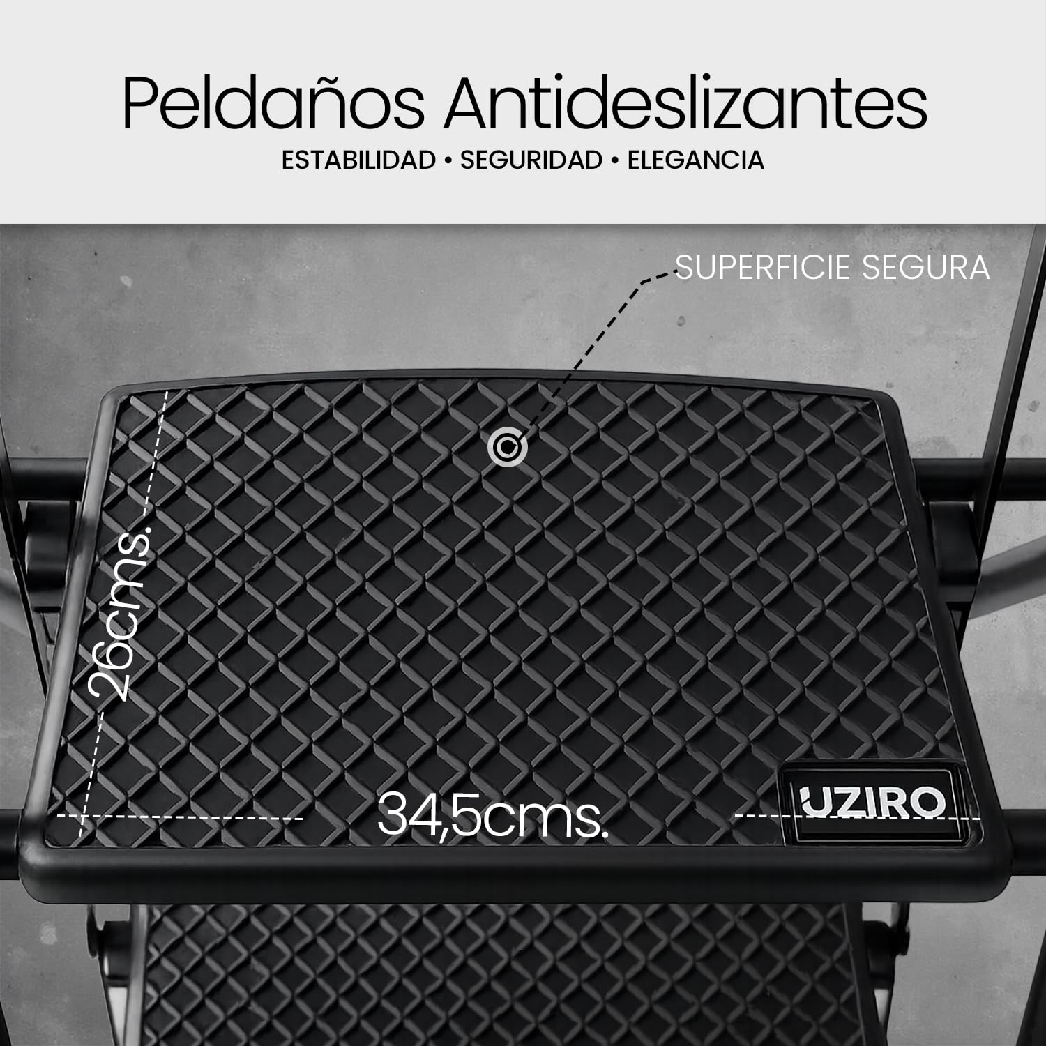 UZIRO Escaleras Plegables 4 Peldaños con Bandeja y Peldaños Anchos para Hogar