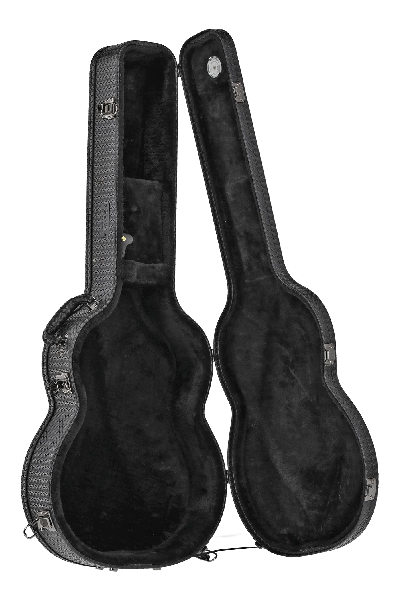 LUTHIER MANUEL RODRÍGUEZ Custodia per chitarra Vipera - Custodia rigida per chitarra classica - Anima in legno - Coperchio bombato - Nero - Scomparto per accessori - Igrometro