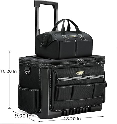 Miniatura 2 de Bolsa de Herramientas con Rodillo Integrado - Grande Portátil, Impermeable Bolsa de Herramientas Rodante con Ruedas y Bolsillo con Cremallera