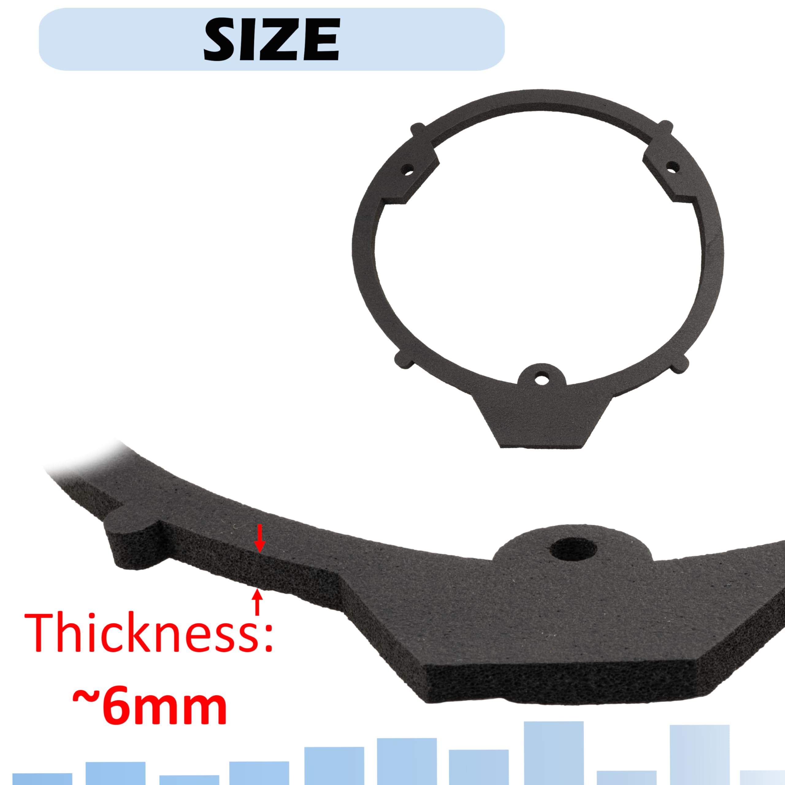 AERZETIX - Juego de 2 adaptadores/Soportes para Altavoces Ø165mm | Compatible con Mercedes A-Class W176, CLA W117 (Puertas Delanteras y traseras) y E-Class W212 (traseras)