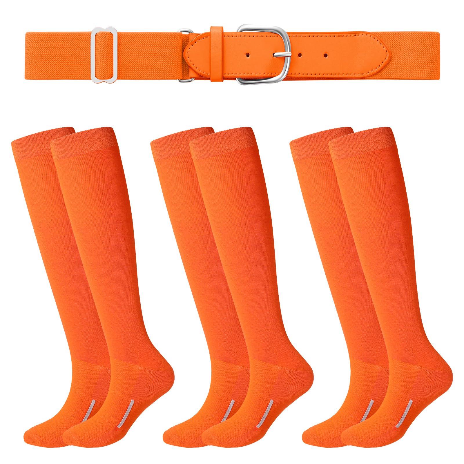 Haysandy Baseball or Softball Sock and Belt Combo Set 3 Football Baseball Socks with Softball Belt for Youth Boys Kids