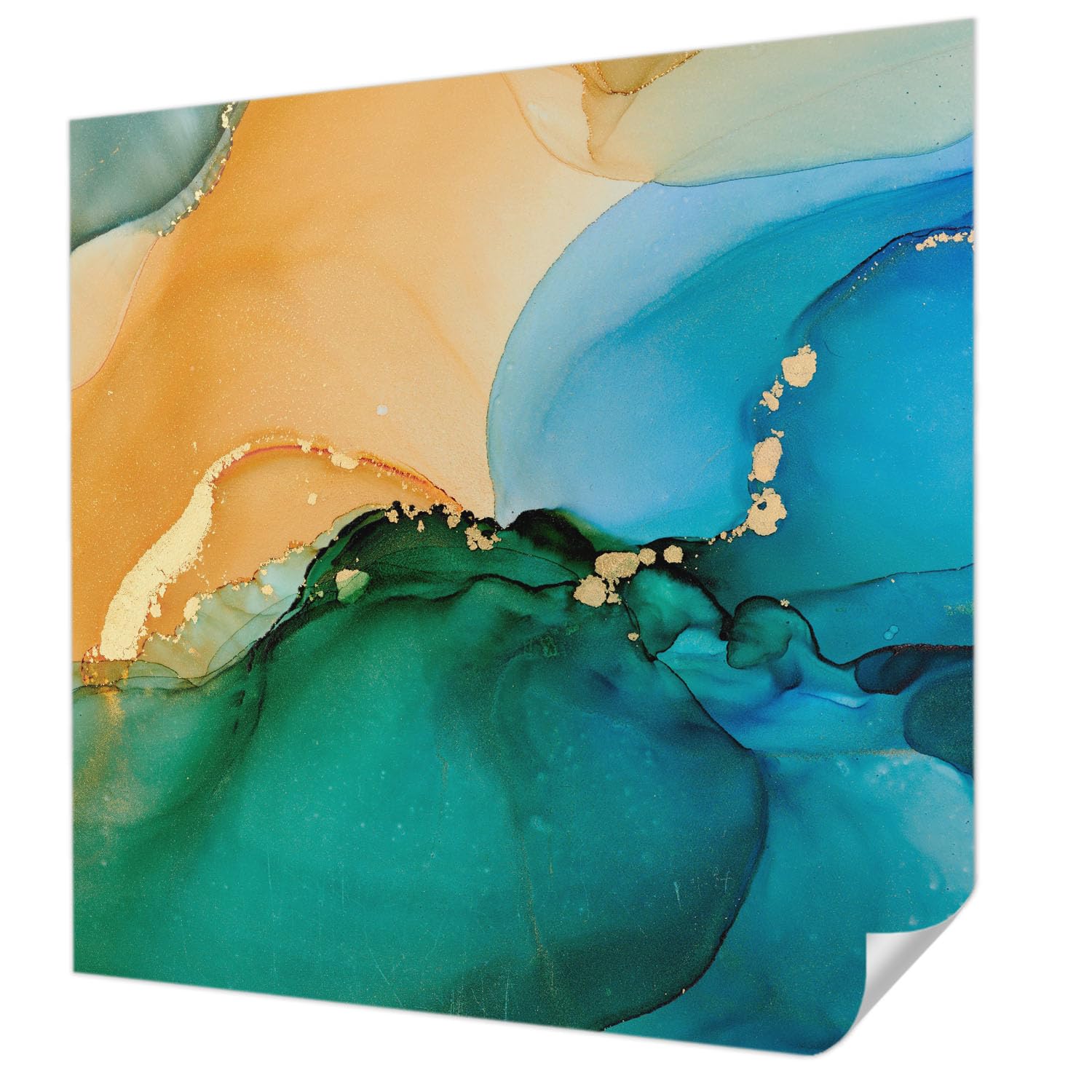 Papier peint autocollant vagues colorées décoration murale chambre et salon 250x250 cm
