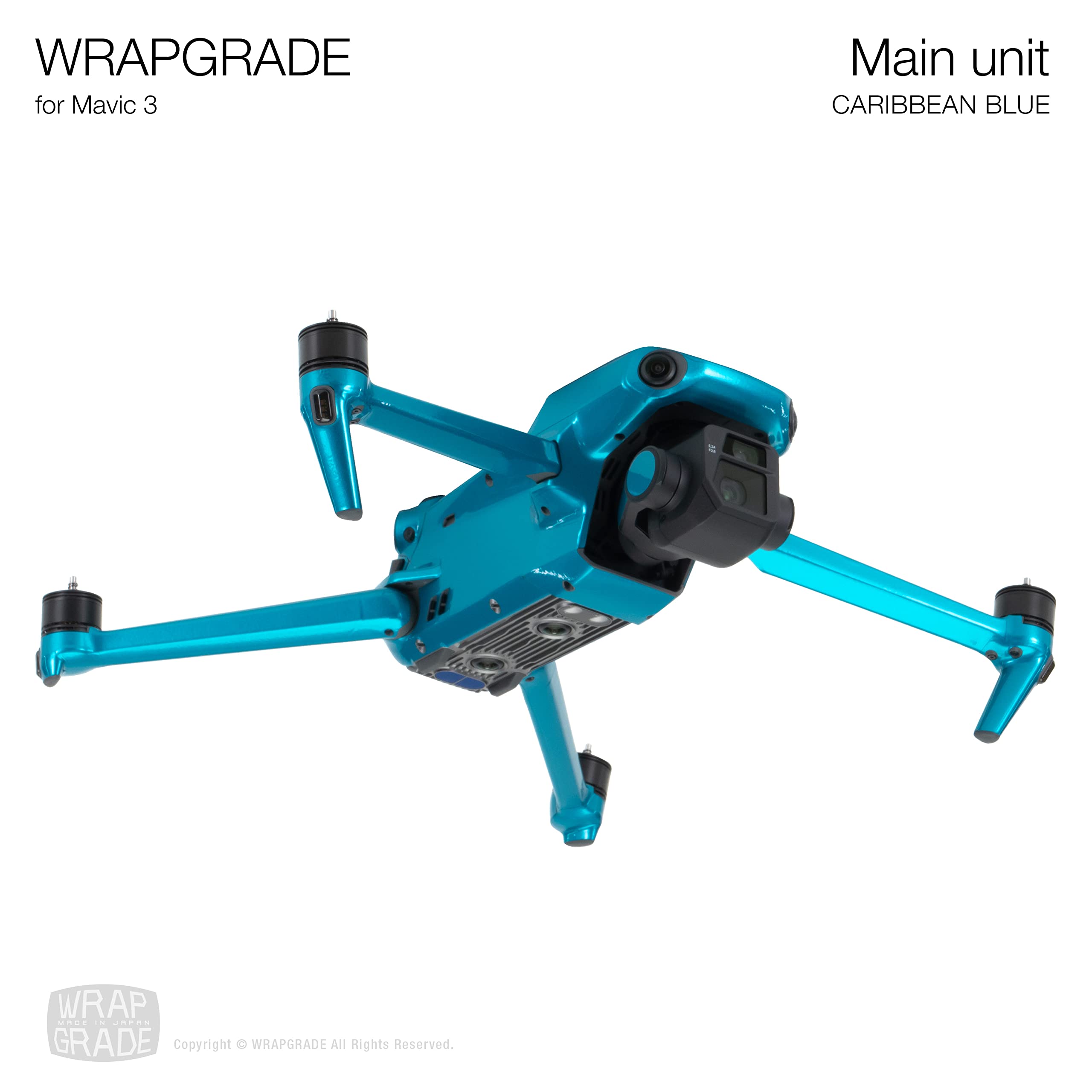 Skin Stickers Compatible with DJI Mavic 3 Pro Full Wrap (CARIBBEAN BLUE), Caribbean Blue / Pro - Image 4