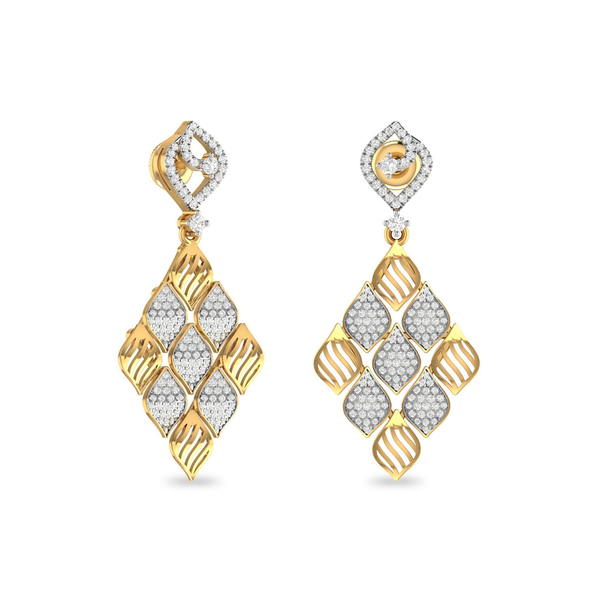 Yellow Gold and Solitaire Stud Earrings for Women-image-24