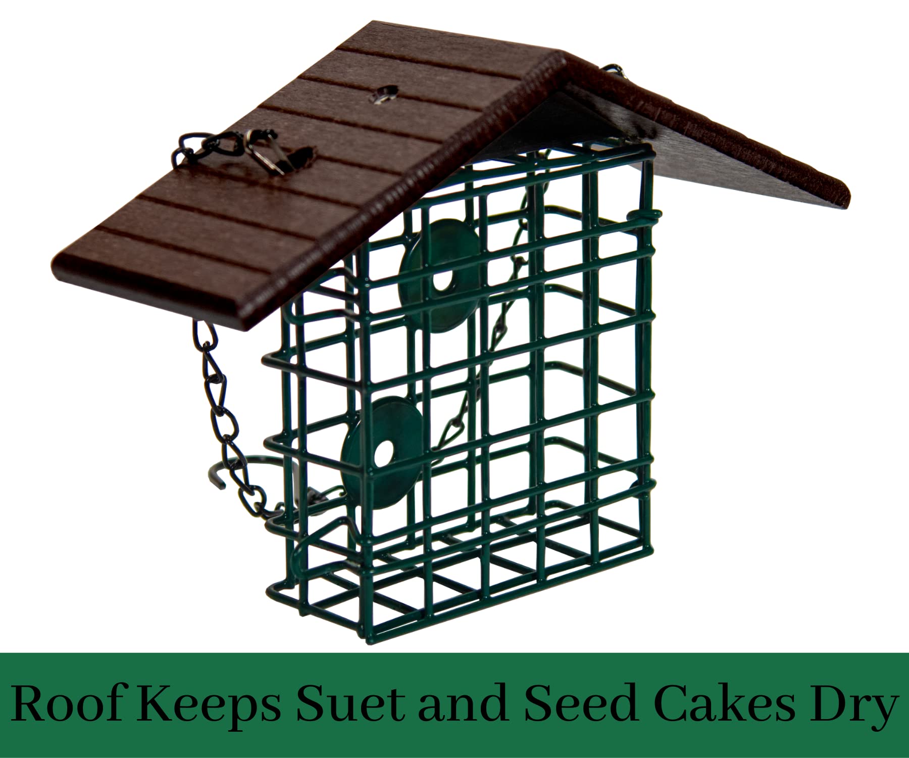 JCs Wildlife Single Suet Käfig Vogelfutterhaus mit Poly-Holzdach - hält Suet, - Bild 12 von 24