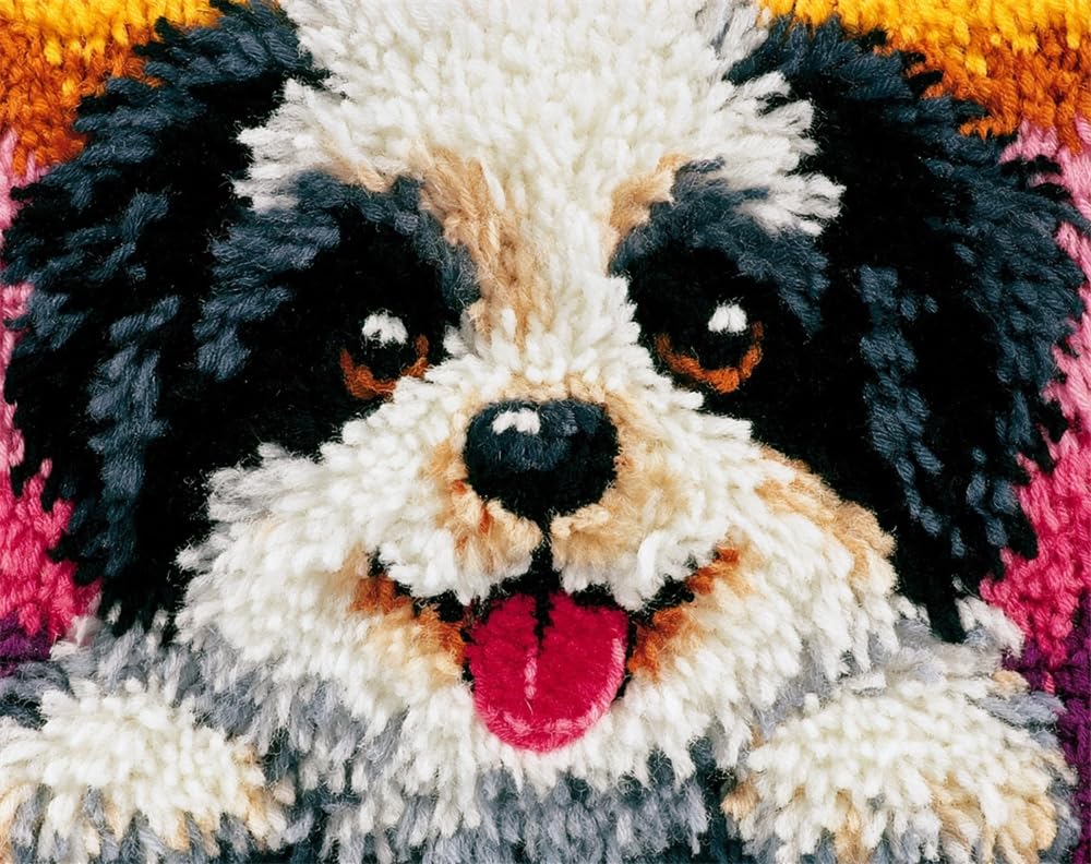 FWRTYCB Latch Hook Rug Kits, Cute Smiling Dog