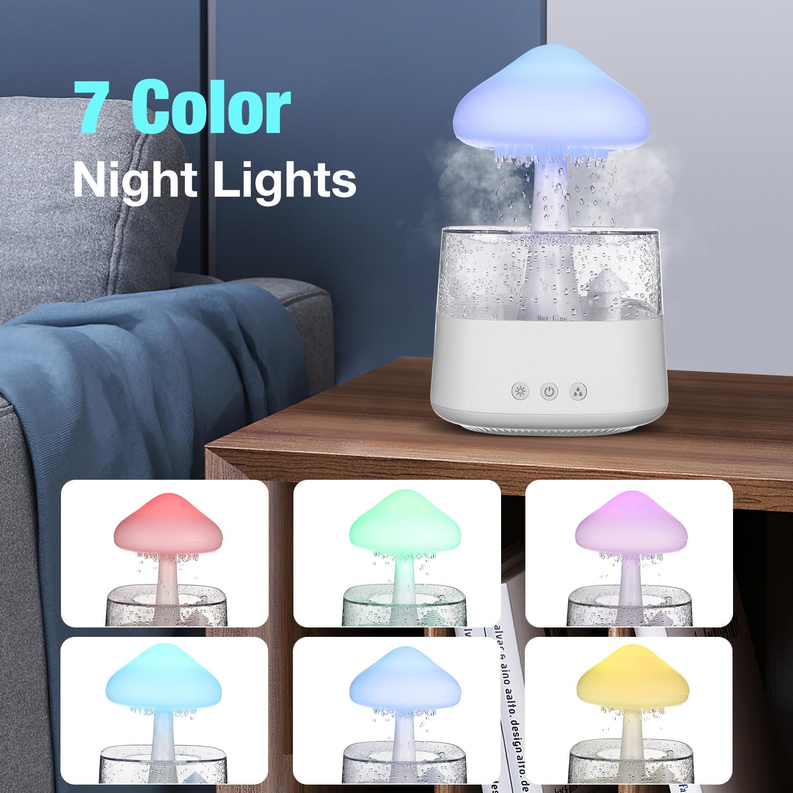 TOYANDONA Weißer Luftbefeuchter und Aroma Diffuser mit 450ml Kapazität Wolkenförmiges Design USB c Betrieb Weißes Nachtlicht für Schlafzimmer und Büro
