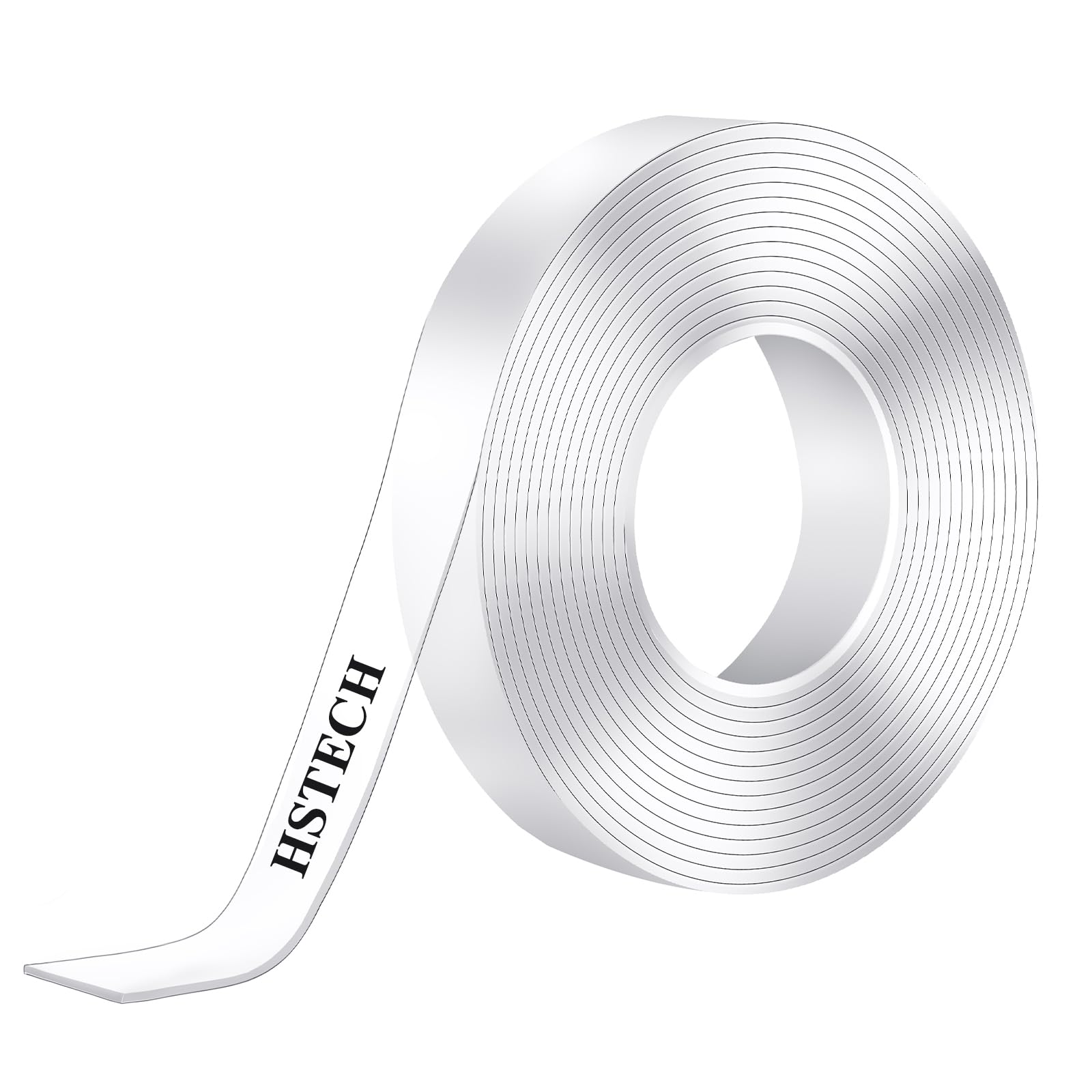 HSTECH (1/2in 10Ft) Double Sided Tape Heavy Duty Acrylic Sticky Mounting Tape Clear Removable Strong Two Sided Adhesive for Sign/Photo/Poster/Picture Mount/Paste Items/Craft Wall Mounting