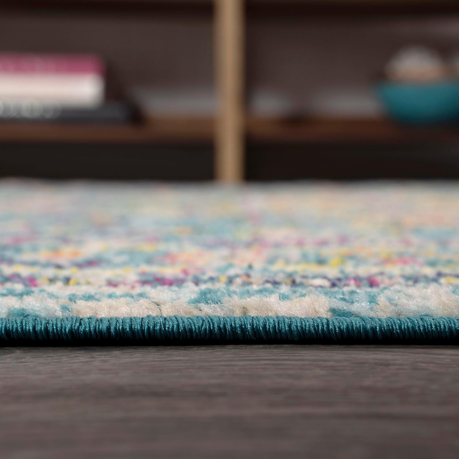 JONATHAN Y Brooklyn Geometric Medallion Blue/Multi Indoor Area Rug, 3x5, Vintage, Bohemian, Easy-Cleaning for Living Room, Bedroom, Kitchen, Pet Friendly, Non-Shedding (MDP207E-3)
