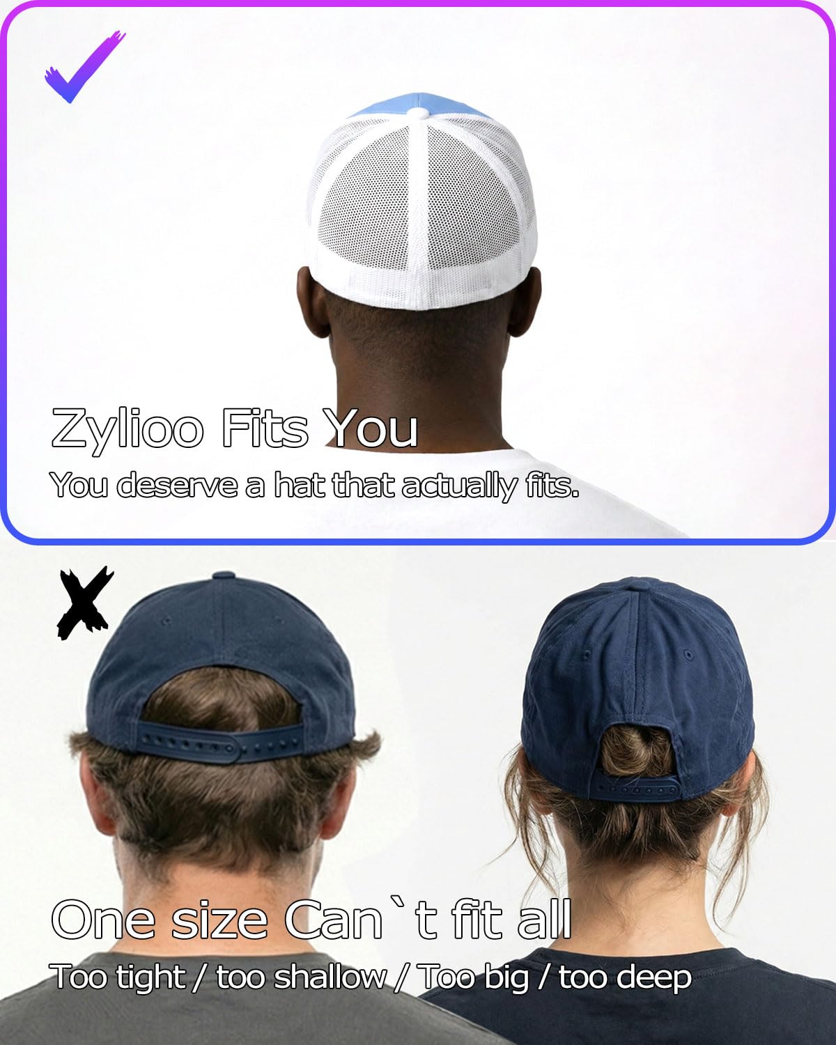 Feng Shui， Czapka typu Trucker XL/XXL Duża czapka z daszkiem Męskie czapki damskie dla dużych/małych głów Letnia siateczkowa czapka do biegania