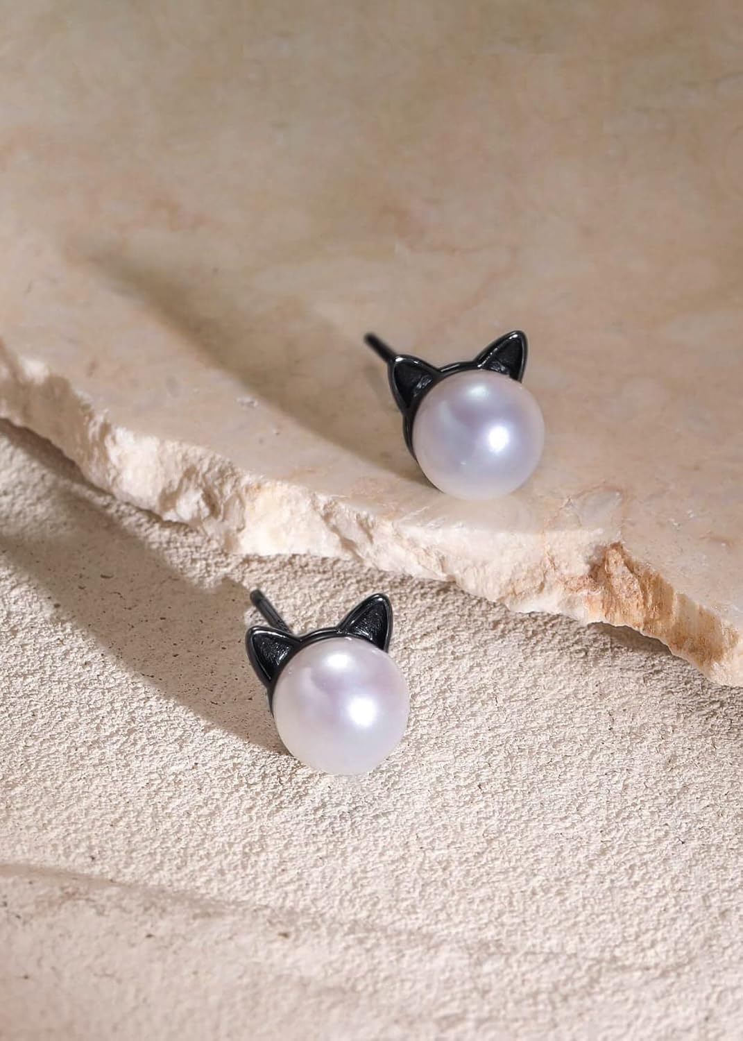 S.Leaf Cat Pearl Earrings for Women 925 Sterling Silver Hypoallergenic Cat Memorial Gifts Lovers Jewelry Earrings for Women Best Friend Birthday Gifts for Women Trendy Sister Mom Wife Womens Her Friend Party
