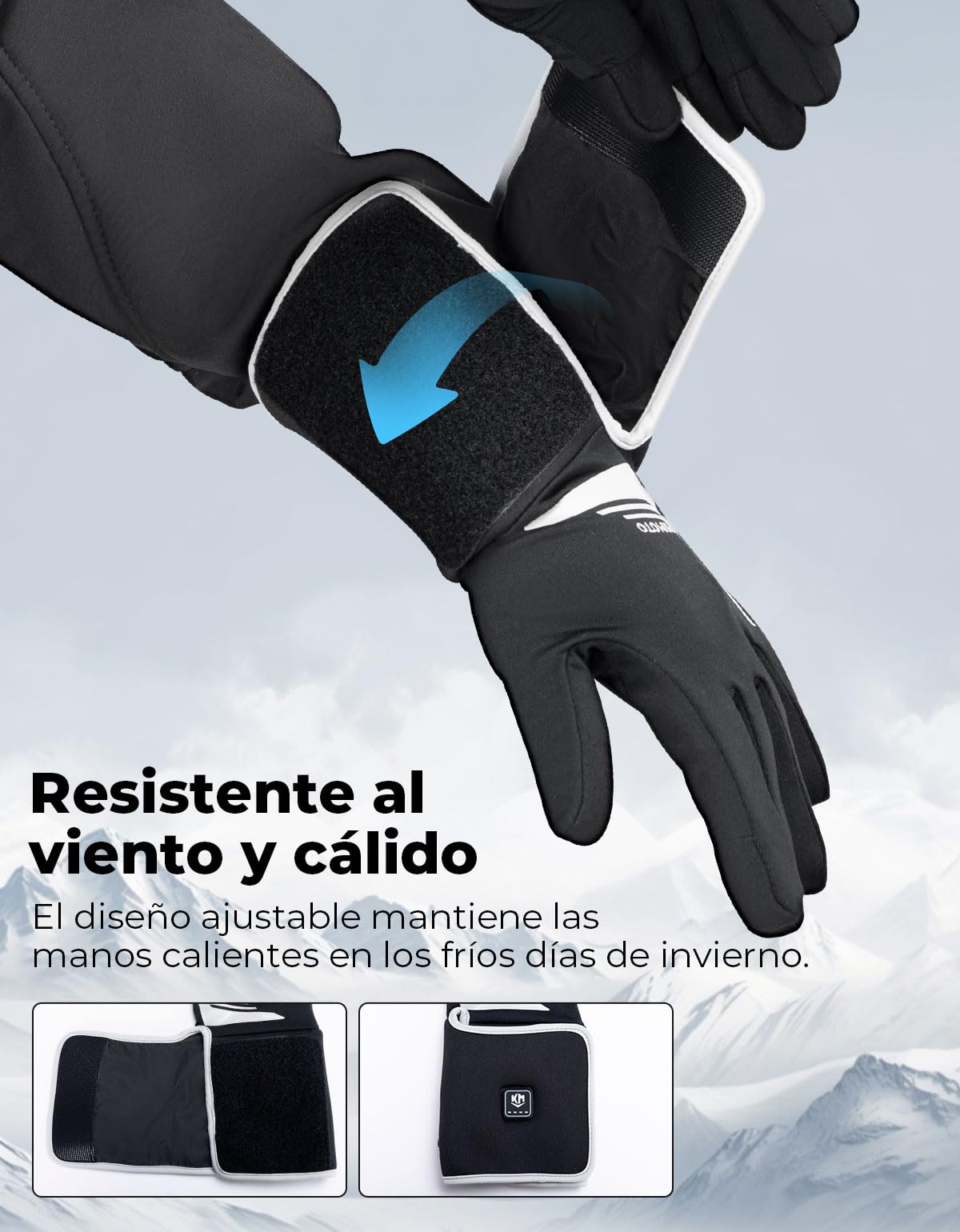 KEMIMOTO Guantes Calefactables, Guantes Térmico Invierno con Batería 2500 mAH, Guantes Cálido Ligeros Cómodos Flexibles para Moto Trabajadores Deportes Inviernos al Aire Libre Hielo Nieve