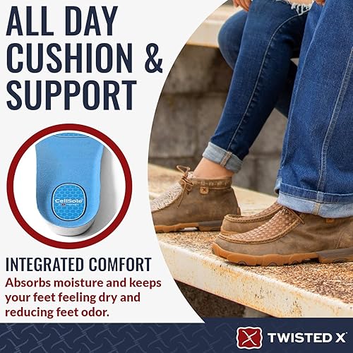 Miniatura 4 de Twisted X Cellsole - Almohadillas para zapatos de punta redonda regular para hombre para comodidad y apoyo durante todo el día, Punta redonda
