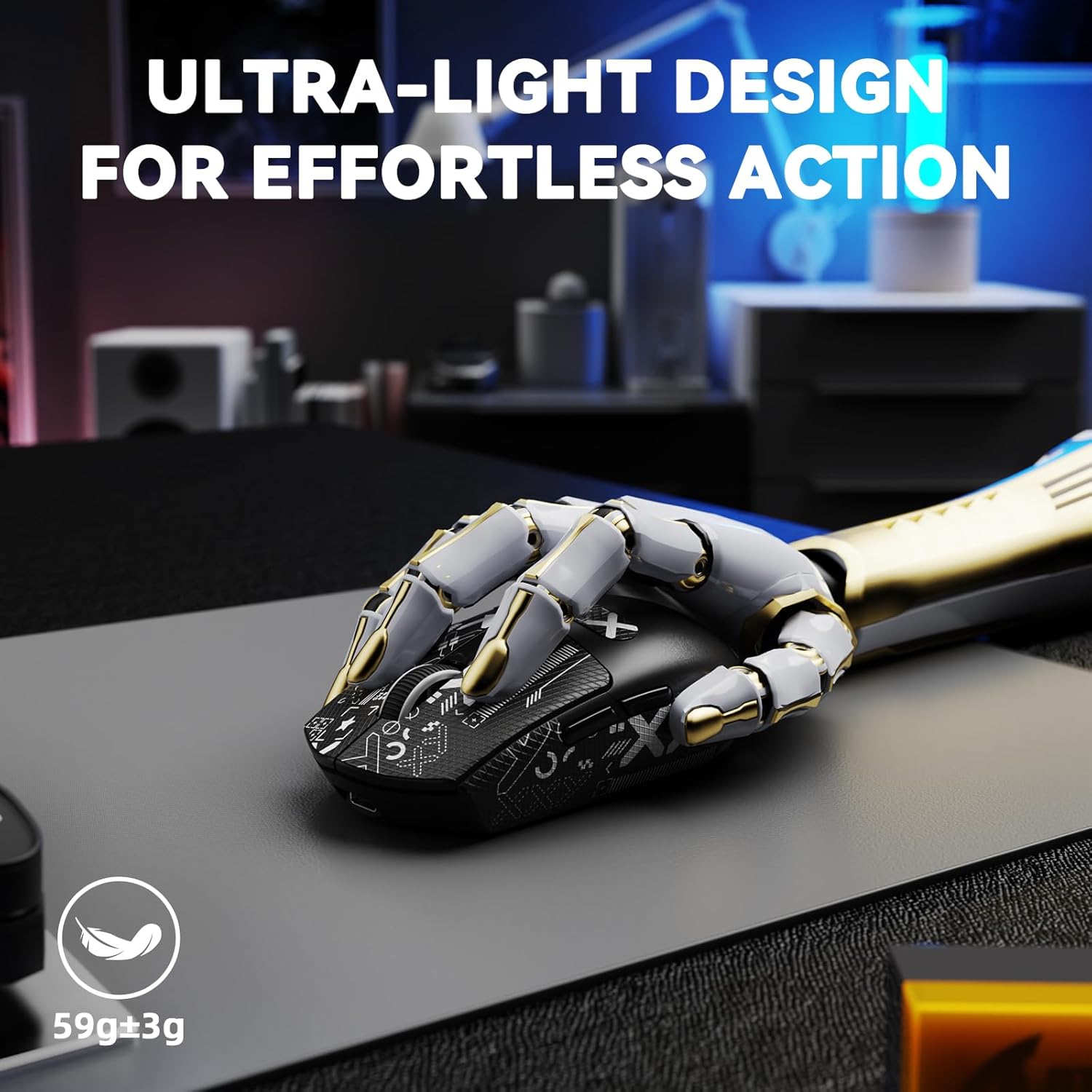 ATTACK SHARK G3PRO Wireless Gaming Mouse with RGB Magnetic Charging Dock, Tri-Mode-2.4G/USB-C Wired/BT,25K DPI,PAW3311 Optical Sensor,59g Ultra Lightweight,Slip Grip Tape for PC/Mac(Black)