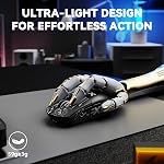ATTACK SHARK G3PRO Souris de jeu sans fil avec RGB Portique de charge magnétique,Tri-Mode-2.4G/USB-C Câblé/BT,25K DPI,PAW3311 Capteur optique,59g Ultra Lightweight, Bande de poignée pour PC/Mac(Noir)