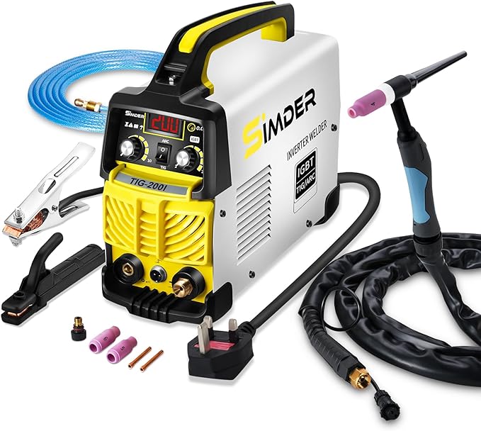 SSIMDER Tig Welder 220V TIG MMA 2 in 1 Welding Machine Stick Arc Welding DC IGBT Inverter Welder Machine TIG-200I 135A for Metal Fabrication/Automotive/DIY/Workshop