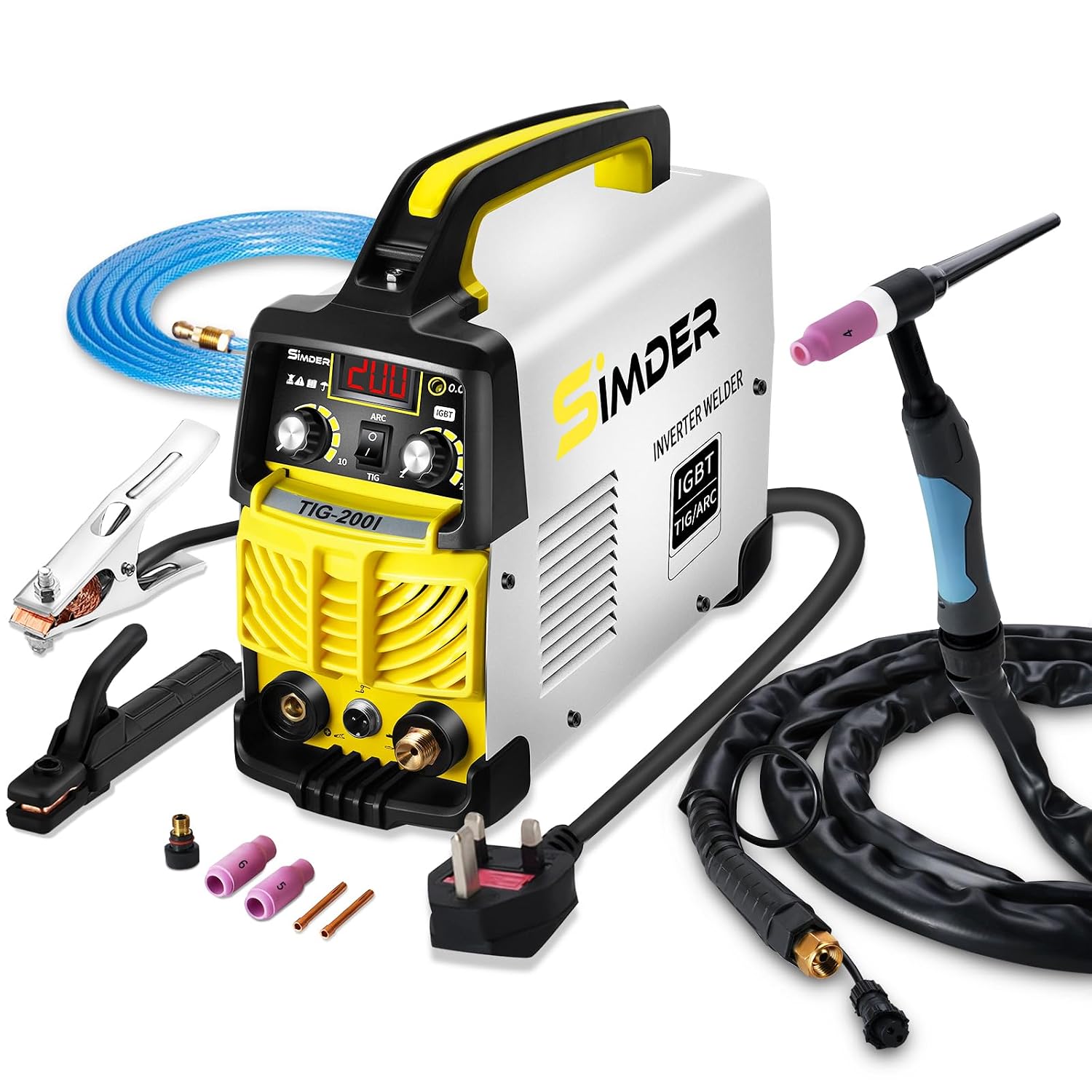 SSIMDER Tig Welder 200amp 220V TIG MMA 2 in 1 Welding Machine Stick Arc Welding DC IGBT Inverter Welder Machine