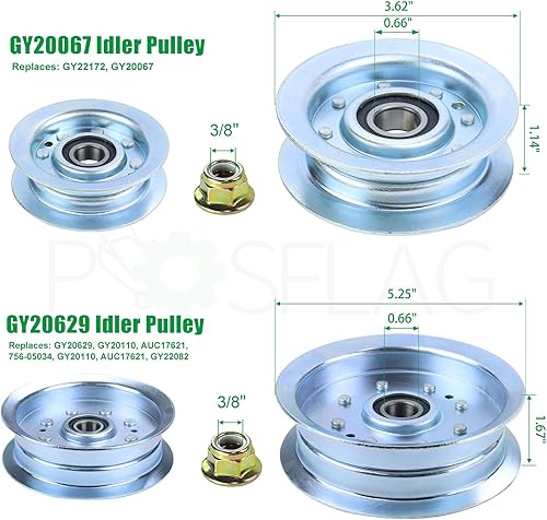 Vista 17 de La polea tensora GY22172 sustituye a la polea tensora GY20067 John Deere GY20067, John Deere GY22172 Polea de accionamiento de la cubierta de 1