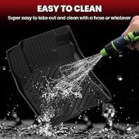 Vista 6 de LASFIT - Tapete de piso y maletero para automóvil, se adapta a asientos traseros con o sin puertos USB, revestimientos de elastómero termoplástico