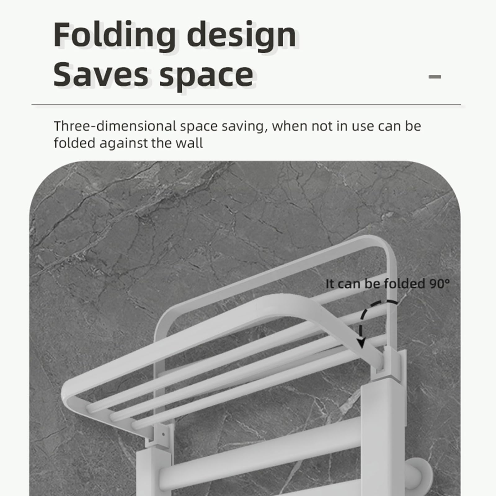LONGTEAMOON Toallero calefactable de 8 Barras, con Estante Superior de 255 mm de Ancho, tendedero de Toallas de Aluminio de aviación, para baño,Grey
