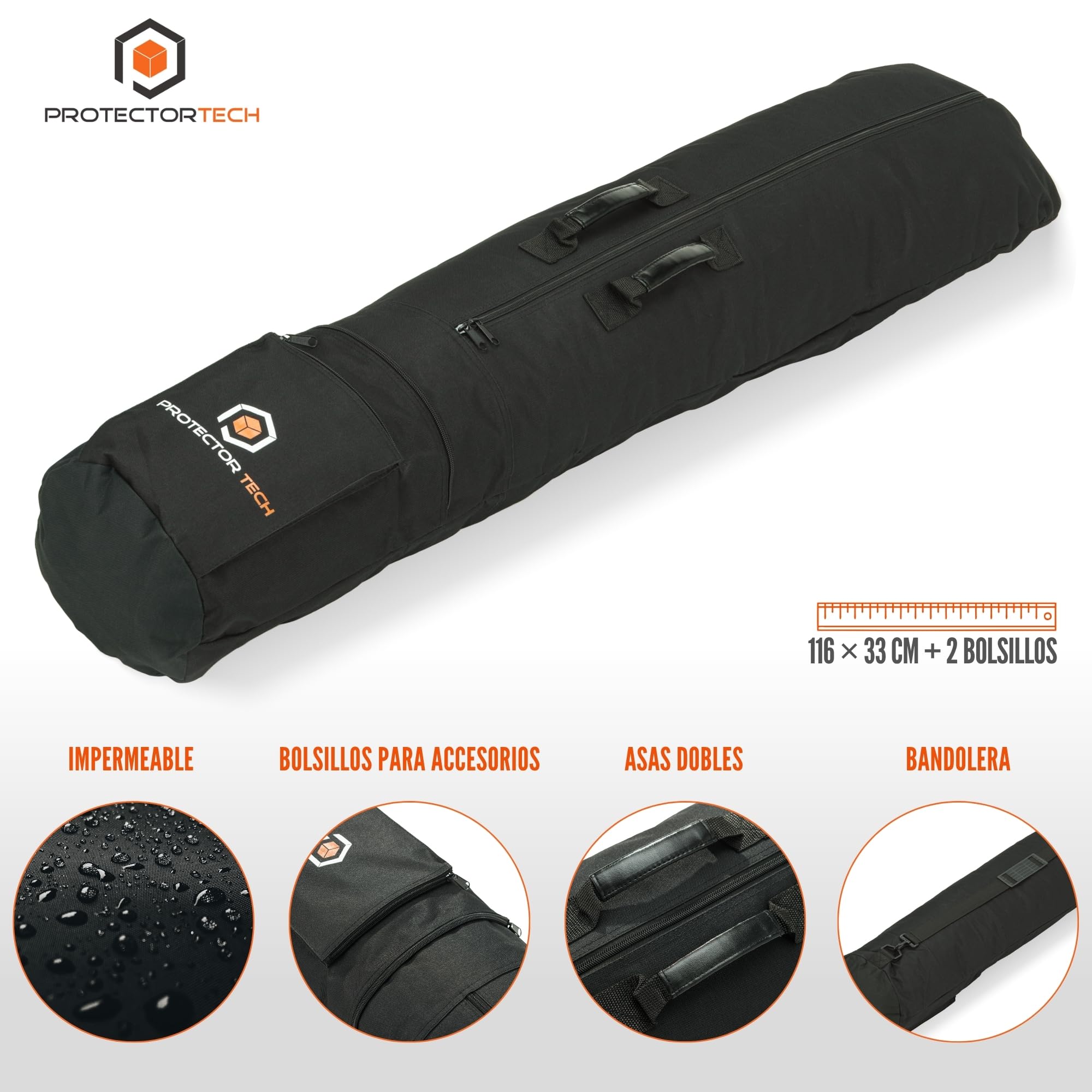 Bolsa de Transporte Detector de Metal - Impermeable Bolsa para Detectores de Metales o Soporte de micrófono/Altavoz (116 cm) - Accesorios para detectores de Metales