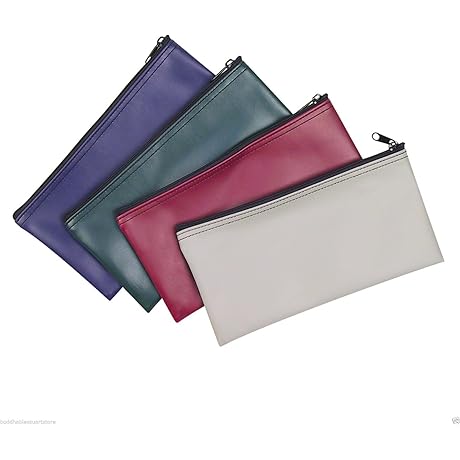 4 Piece Set of PM Company Security Bank Deposit Bag/Utility Zipper Coin...