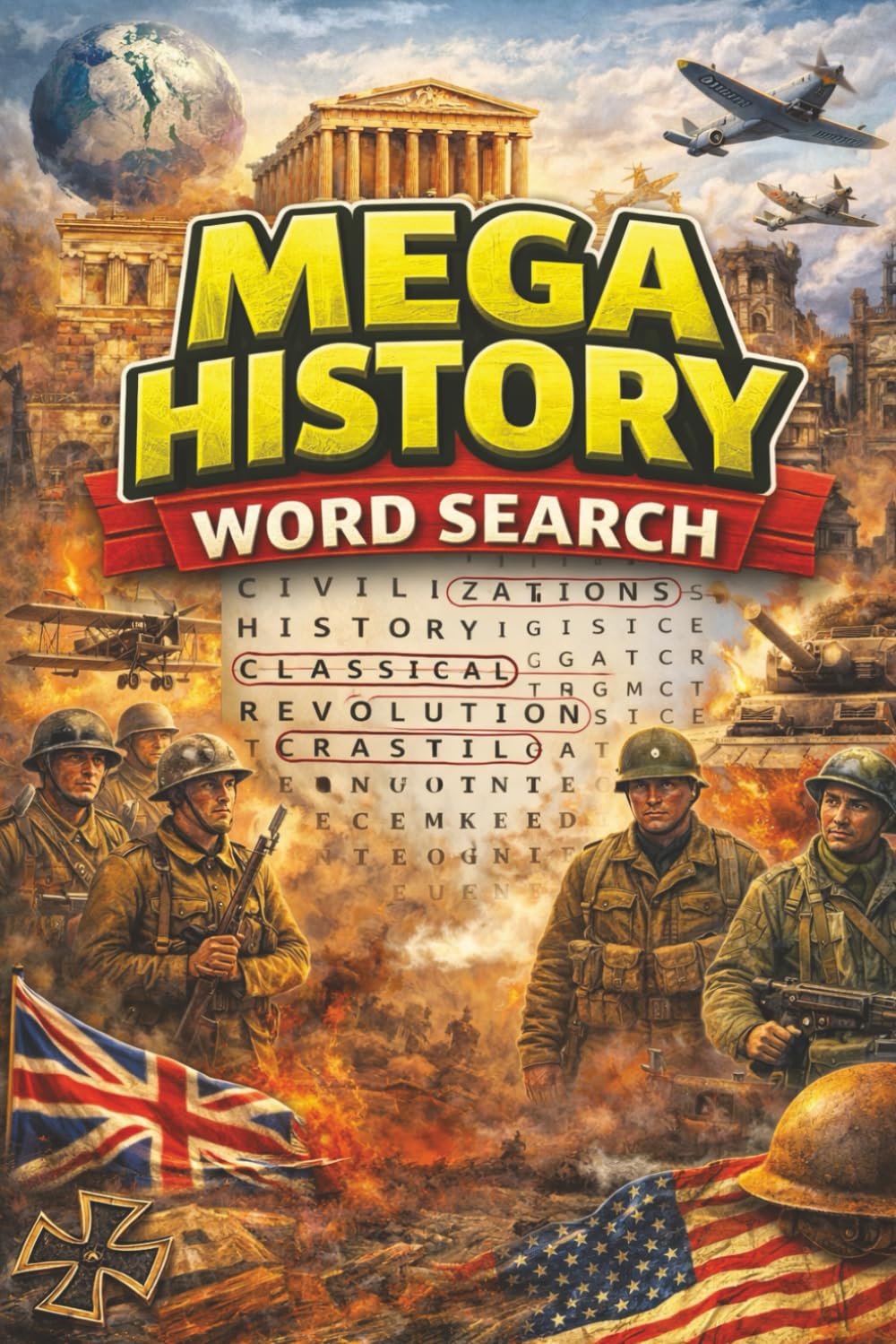 Mega History Crossword Puzzles: 165 Challenging Puzzles Covering World History, Civilizations, and Major Events