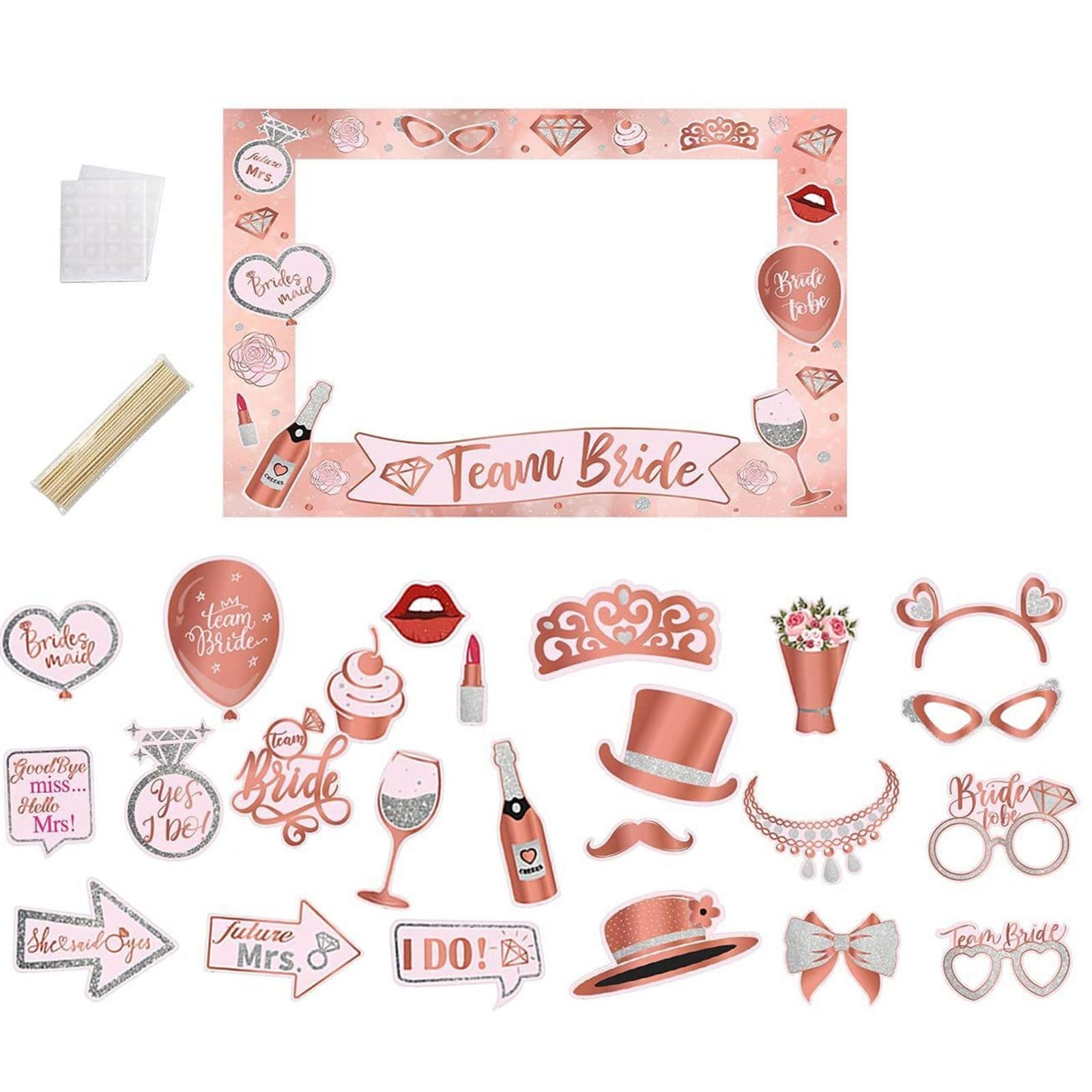 Decoration Team Bride Photo Booth Props Hen-Party Paper Frame Bridal Shower Wedding Party Decoration Booth