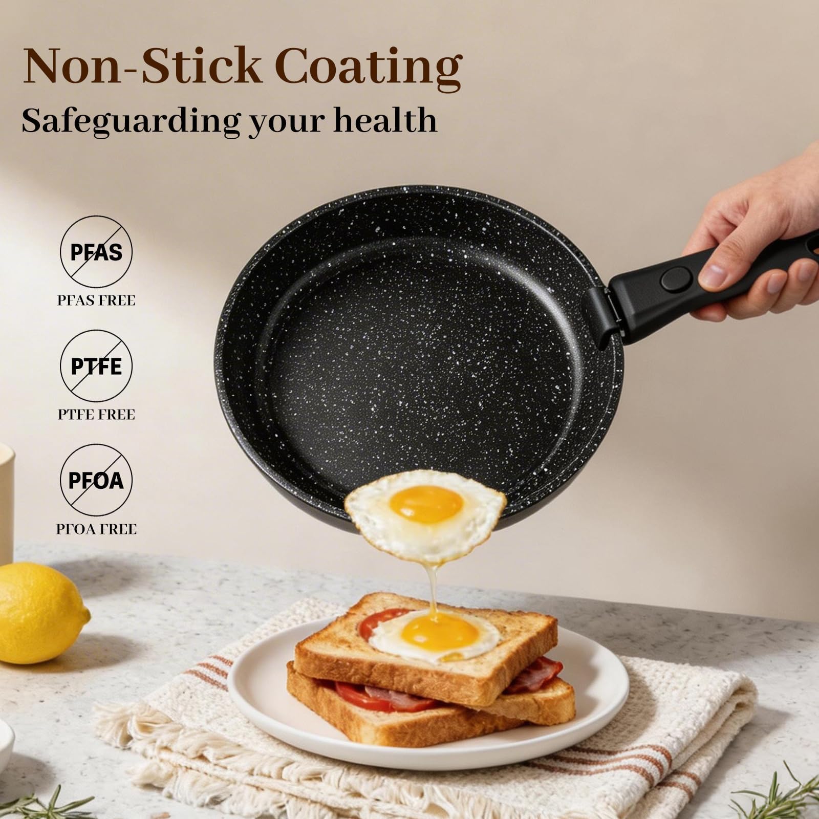 Set Pentole 25 Pezzi Induzione – Rivestimento Antiaderente Con Manico Rimovibile, Resistente Al Forno E Adatto A Tutti I Piani Cottura – Ideale Per Casa, Campeggio E Picnic (Nero)