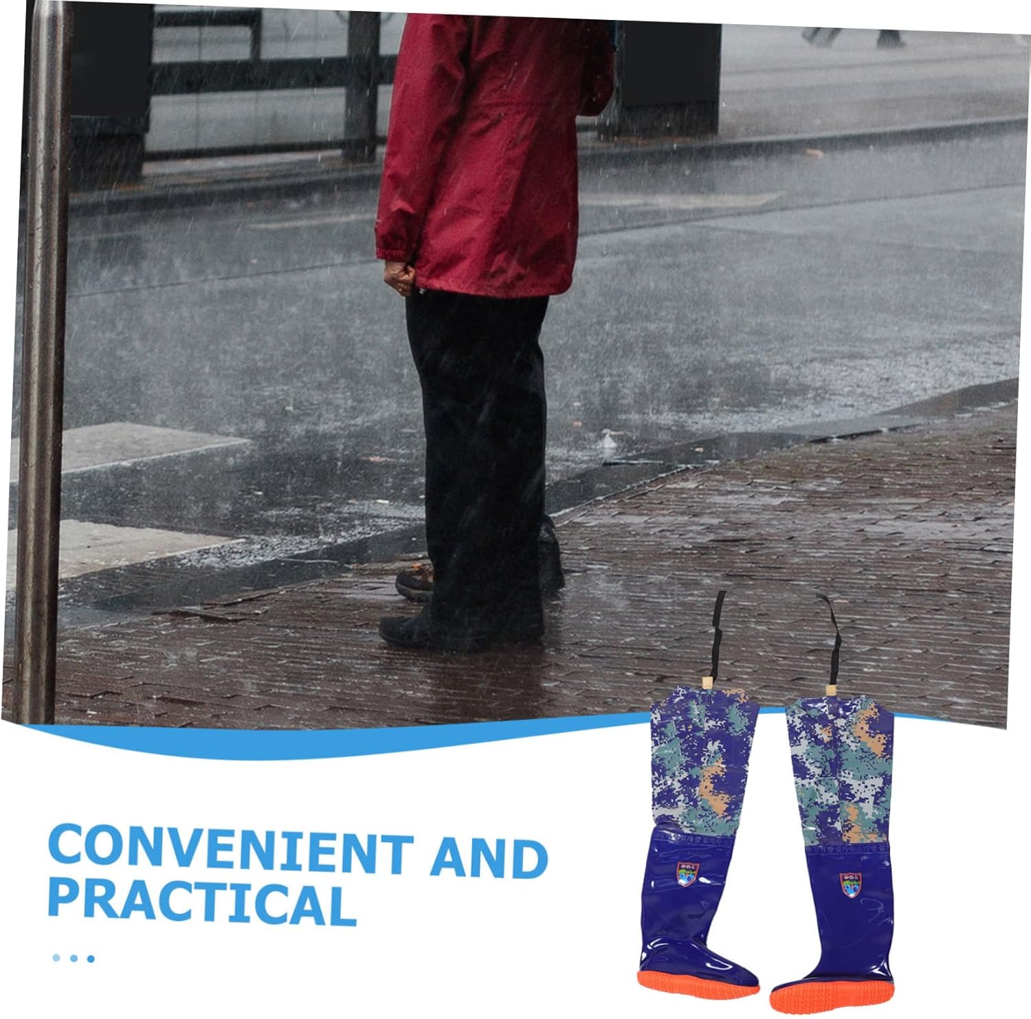 Breathable PVC Waders for Men Non-Slip Rainshoes High-Boot Water Shoes Fishing and Hunting Hip Waders