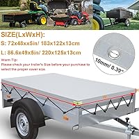 Vista 7 de Cubierta de remolque inclinado para tractor de césped, impermeable, carro de remolque de acero, a prueba de polvo, plegable, para caravana, Negro