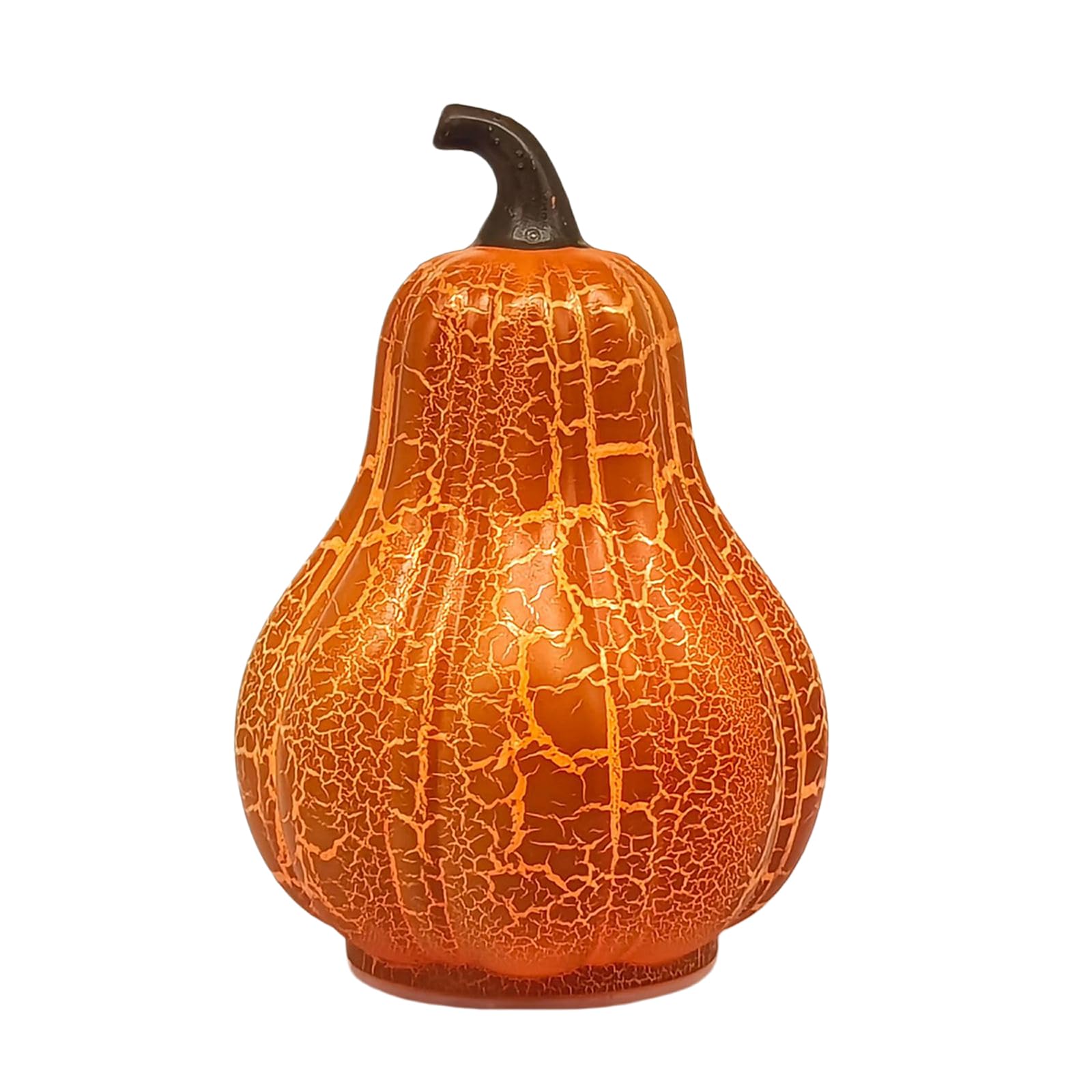 PANGBOER Of 4 Warm Glow Resin Pumpkin Decor Accent for Halloween Tabletop Shelf Windowsill Entryway Fall Home Display Theme Decor Windowsill Accent Resin Lamp Crackle Finish