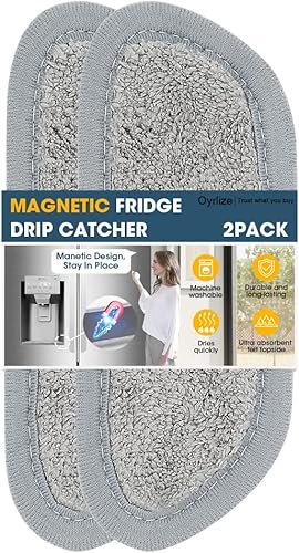 Bandeja magnética de goteo de agua para refrigerador, 2 piezas, protector contra salpicaduras de cocina, almohadillas de secado de tela absorbente,