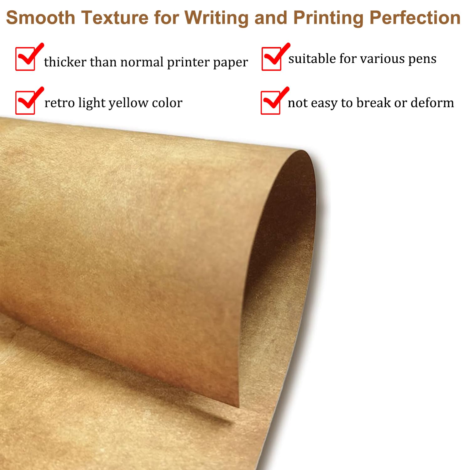 Papier Créatif Vieilli Lot De 100 Feuilles Papier Vintage A4 120g/m² - Style Ancien Pour Créations Papier Parchemin