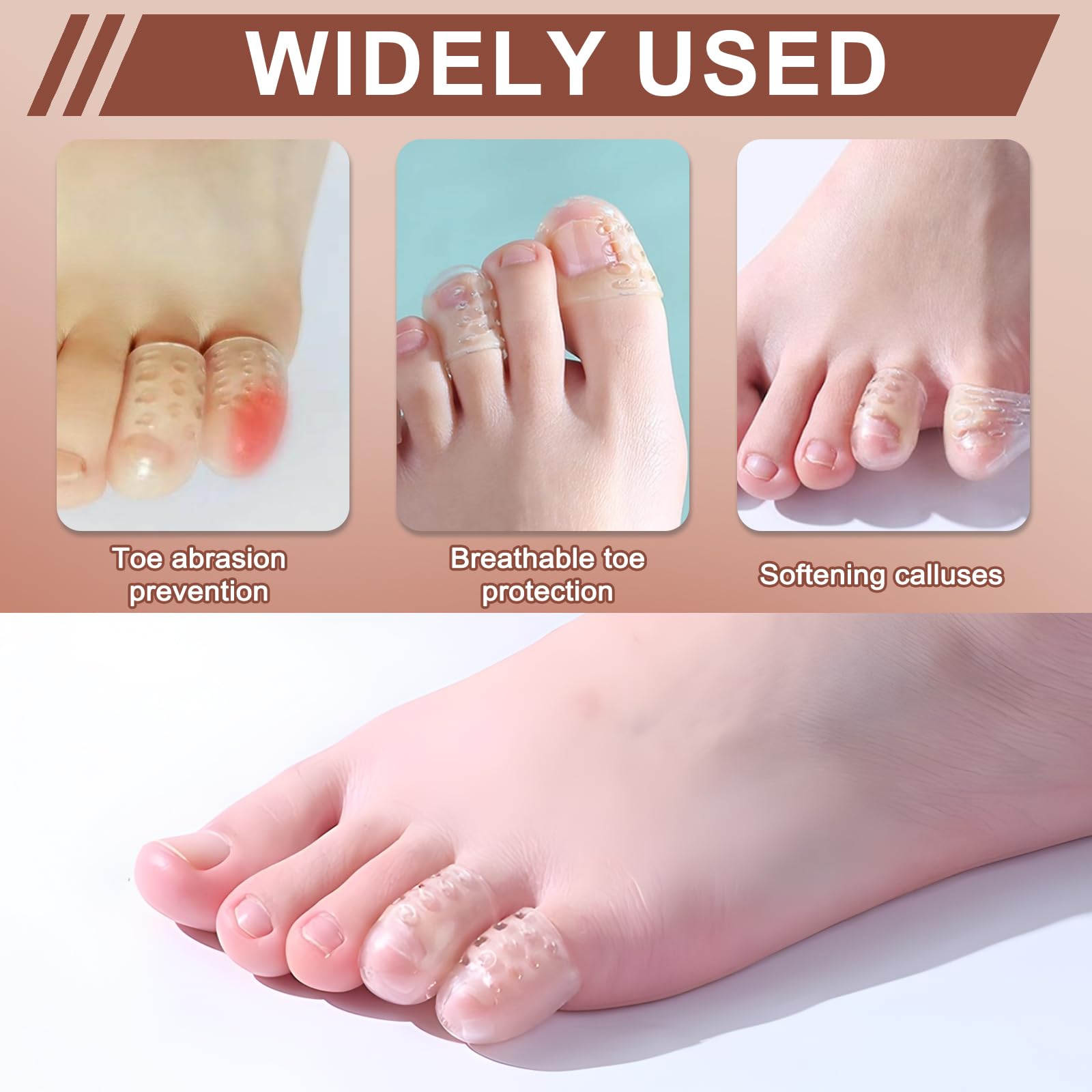 35 piezas Protector Dedos Pies, Protector Dedos Pies Silicona Transpirable, Protector Dedo Pie para Dedos Pequeños Punteras para Prevenir y Proteger Callos, Ampollas,Alivio Del Dolor De Fricción