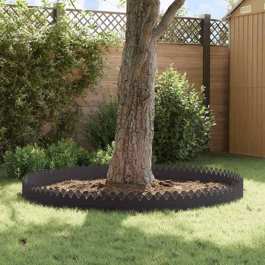 Lot de 20 bordures de pelouse en métal noir - 103 x 0,05 x 22 cm - En acier - Pour bordures de pelouse