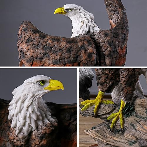 Miniatura 5 de Estatua de simulación animal de águila propagación sus alas decoración del hogar obras de arte de resina