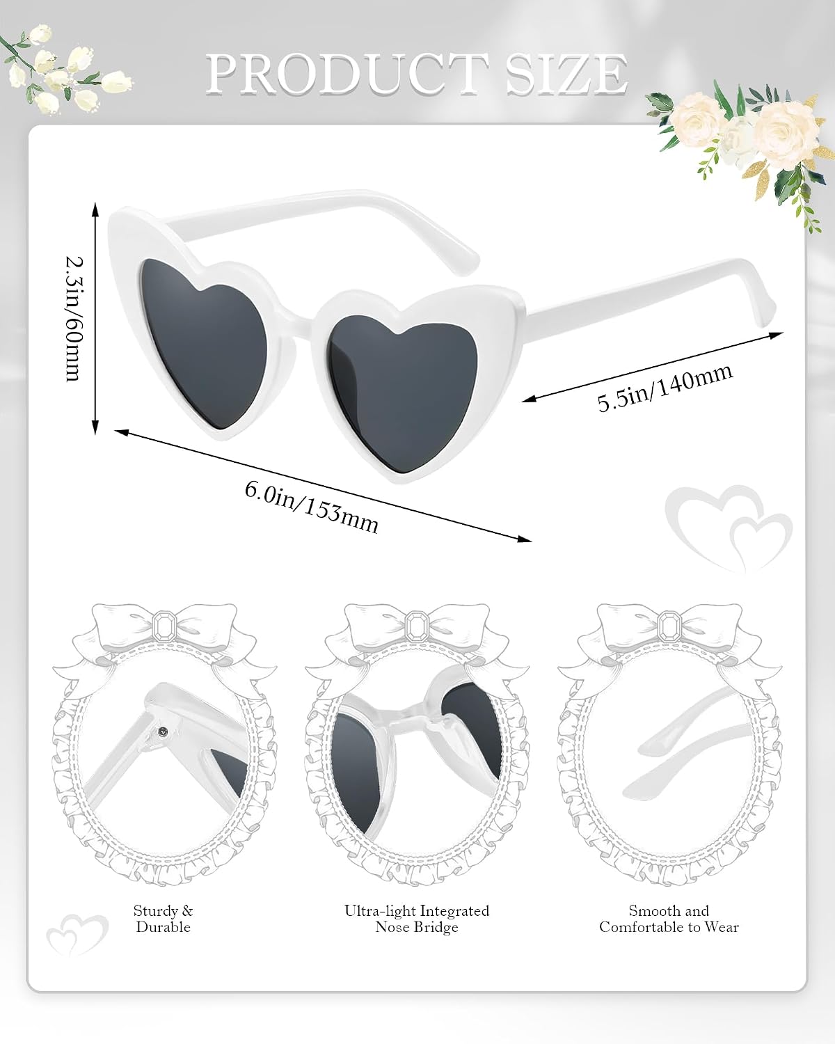 Pibupibu 100 Pack Heart Shaped Sunglasses Bulk Wedding Gifts Bachelorette Bridal Party Favors for Guests Reception