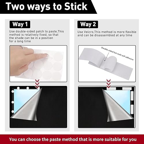 Miniatura 6 de Persianas opacas de 118 x 57 pulgadas, cortinas 100% opacas para ventana, 420D sin taladro, película negra portátil para dormitorio, guardería,