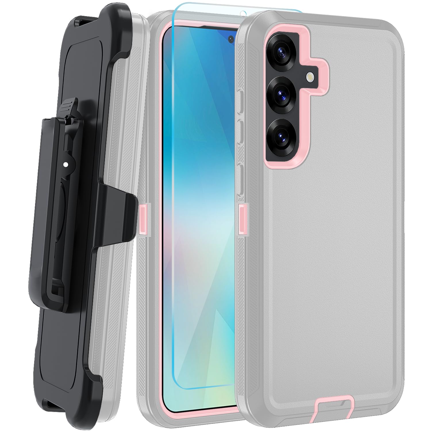 CONWOE for Samsung Galaxy S25 Plus Case, with HD Tempered Glass Screen Protector, Heavy Duty Shockproof Drop Protective Rugged Tough Durable Phone