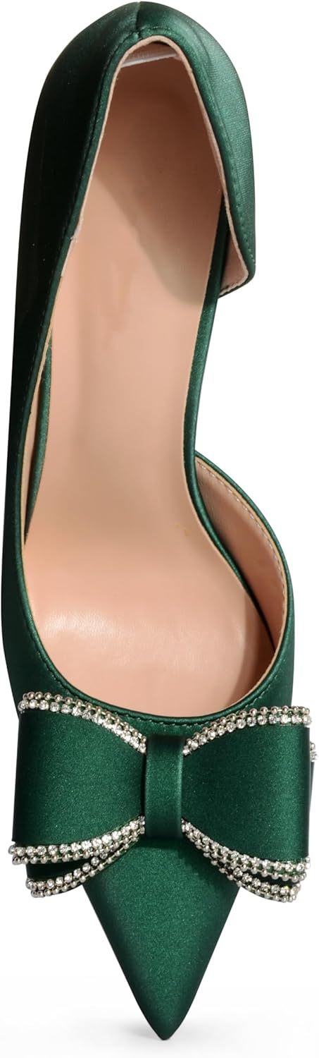 ANN CREEK Women's Pumps High Heel Pointed Closed Toe Stiletto Heels for Women Bow Heeled Pumps Shoes Satin D'Orsay Wedding Prom Evening Dressy - Image 5