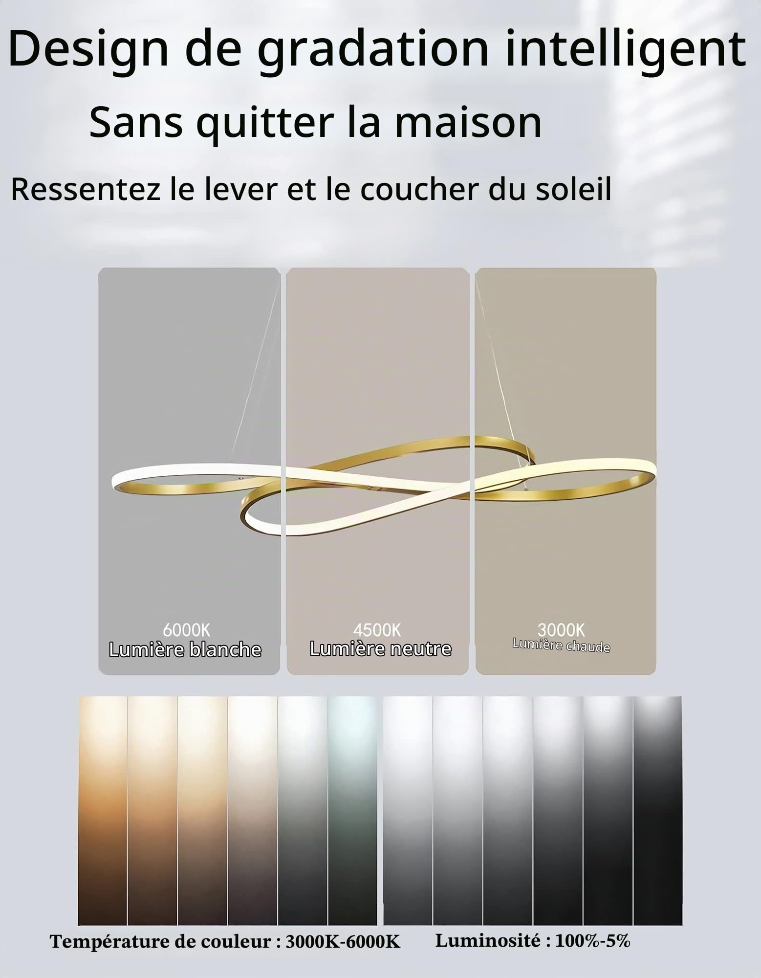 LED Suspension Salle Lumière Pendant Dimmable avec télécommande Lampe suspendue Moderne Art Désign Hauteur Réglable, pour Salle à Manger Restaurant Réception Barre Salon (Or)