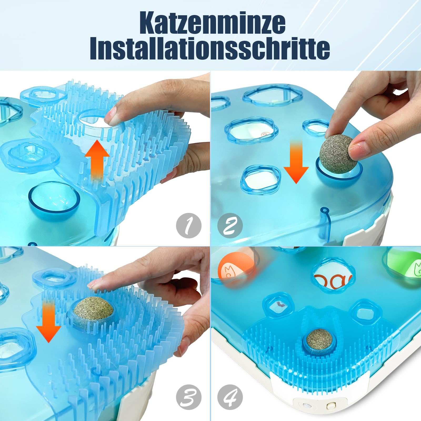 Migipaws 7-in-1 interaktives Katzenspielzeug – Das ultimative Spielzeug für Katzen mit Bewegungssensor, LED-Nachtmodus, Reizstab, Katzenminze-Ball und Schaumstoffbällen für gelangweilte Wohnungskatzen