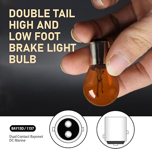 Miniatura 4 de 10 bombillas 1157, bombilla trasera de freno alto y bajo, P215W S25 2057 2357 7528 BAY15D, bombilla de luz de señal de giro, luz trasera de freno
